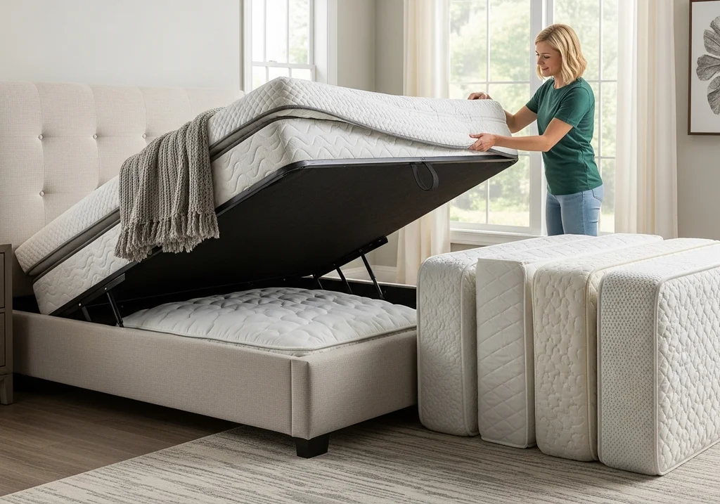 lit matelas rangement